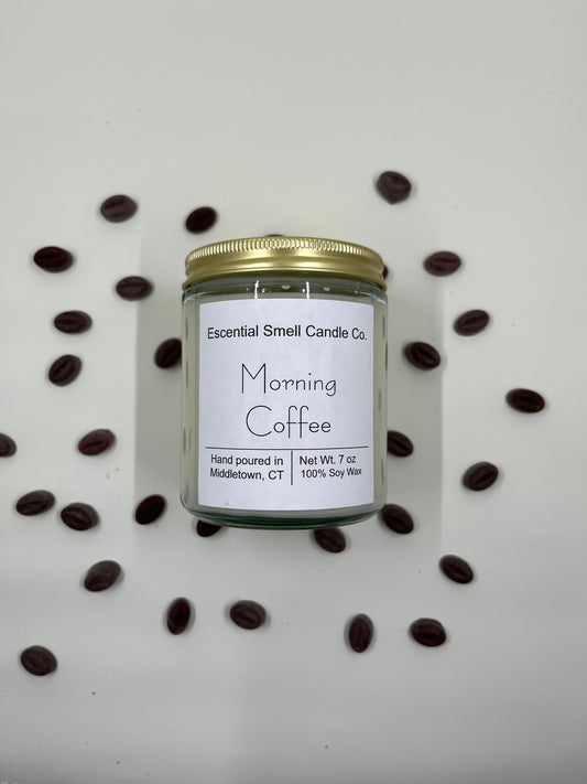 Treat yourself to a warm cup of morning coffee with our Morning Coffee candle. This candle has top notes of hazelnut, middle notes of coffee and base notes of vanilla and cream and it’s sure to fill your home with an amazing fragrance. Our Morning Coffee Candle is 100% soy wax and is a perfect gift for any coffee lover!